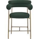  Color_Gold/ Green -- Blake Green Boucle Fabric Upholstered Counter Stool IMAGE 5