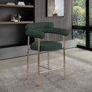  Color_Gold/ Green -- Blake Green Boucle Fabric Upholstered Counter Stool IMAGE 8