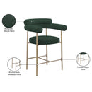  Color_Gold/ Green -- Blake Green Boucle Fabric Upholstered Counter Stool IMAGE 9