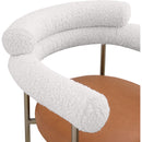  Color_Gold/ Orange -- Blake Cognac Vegan Leather And Boucle Fabric Upholstered Counter Stool IMAGE 7