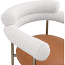 Meridian Blake Cognac Boucle Fabric / Vegan Leather Counter Stool IMAGE 7