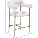 Meridian Blake Cream Boucle Fabric / Vegan Leather Counter Stool IMAGE 10
