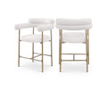  Color_Cream/ Gold -- Blake Cream Vegan Leather And Boucle Fabric Upholstered Counter Stool IMAGE 1