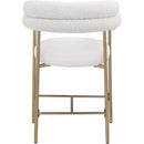  Color_Cream/ Gold -- Blake Cream Vegan Leather And Boucle Fabric Upholstered Counter Stool IMAGE 2