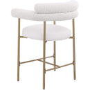  Color_Cream/ Gold -- Blake Cream Vegan Leather And Boucle Fabric Upholstered Counter Stool IMAGE 4