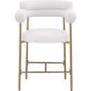 Meridian Blake Cream Boucle Fabric / Vegan Leather Counter Stool IMAGE 5