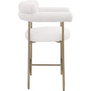  Color_Cream/ Gold -- Blake Cream Vegan Leather And Boucle Fabric Upholstered Counter Stool IMAGE 6