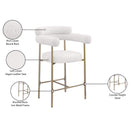 Meridian Blake Cream Boucle Fabric / Vegan Leather Counter Stool IMAGE 9