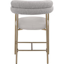  Color_Gold/ Taupe -- Blake Taupe Vegan Leather And Boucle Fabric Upholstered Counter Stool IMAGE 2