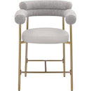 Meridian Blake Taupe Boucle Fabric / Vegan Leather Counter Stool IMAGE 5