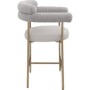  Color_Gold/ Taupe -- Blake Taupe Vegan Leather And Boucle Fabric Upholstered Counter Stool IMAGE 6