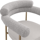  Color_Gold/ Taupe -- Blake Taupe Vegan Leather And Boucle Fabric Upholstered Counter Stool IMAGE 7