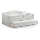  Meridian Arlo Cream Boucle Fabric Upholstered Twin Daybed IMAGE 1