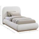  Size_Twin -- Vaughn Cream Linen Textured Fabric Upholstered Twin Bed IMAGE 11
