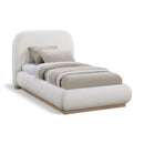  Size_Twin -- Vaughn Cream Linen Textured Fabric Upholstered Twin Bed IMAGE 1