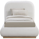  Size_Twin -- Vaughn Cream Linen Textured Fabric Upholstered Twin Bed IMAGE 3