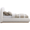  Size_Twin -- Vaughn Cream Linen Textured Fabric Upholstered Twin Bed IMAGE 4
