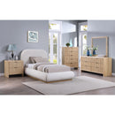  Size_Twin -- Vaughn Cream Linen Textured Fabric Upholstered Twin Bed IMAGE 9