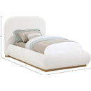  Size_Twin -- Vaughn Cream Boucle Fabric Upholstered Twin Bed IMAGE 10