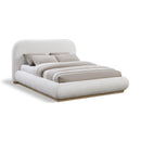  Color_Cream/ Natural Size_Full -- Vaughn Cream Chenille Fabric Upholstered Full Bed IMAGE 1