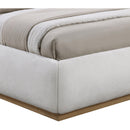  Color_Cream/ Natural  Size_Queen  -- Vaughn Cream Chenille Fabric Upholstered Queen Bed IMAGE 6