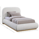  Color_Cream/ Natural  Size_Twin  -- Vaughn Cream Chenille Fabric Upholstered Twin Bed IMAGE 10