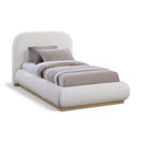  Color_Cream/ Natural  Size_Twin  -- Vaughn Cream Chenille Fabric Upholstered Twin Bed IMAGE 1