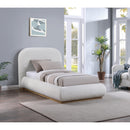  Color_Cream/ Natural  Size_Twin  -- Vaughn Cream Chenille Fabric Upholstered Twin Bed IMAGE 2