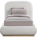  Color_Cream/ Natural  Size_Twin  -- Vaughn Cream Chenille Fabric Upholstered Twin Bed IMAGE 3