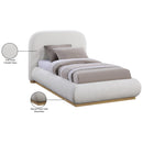  Color_Cream/ Natural  Size_Twin  -- Vaughn Cream Chenille Fabric Upholstered Twin Bed IMAGE 9