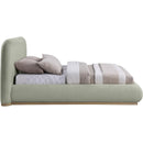  Color_Green/ Natural  Size_King  -- Vaughn Mint Chenille Fabric Upholstered King Bed IMAGE 4