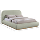  Color_Green/ Natural  Size_Queen  -- Vaughn Mint Chenille Fabric Upholstered Queen Bed IMAGE 10