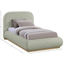  Color_Green/ Natural  Size_Twin  -- Vaughn Mint Chenille Fabric Upholstered Twin Bed IMAGE 10