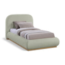  Color_Green/ Natural  Size_Twin  -- Vaughn Mint Chenille Fabric Upholstered Twin Bed IMAGE 1