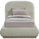  Color_Green/ Natural  Size_Twin  -- Vaughn Mint Chenille Fabric Upholstered Twin Bed IMAGE 3