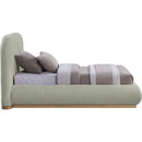  Color_Green/ Natural  Size_Twin  -- Vaughn Mint Chenille Fabric Upholstered Twin Bed IMAGE 4