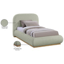  Color_Green/ Natural  Size_Twin  -- Vaughn Mint Chenille Fabric Upholstered Twin Bed IMAGE 9