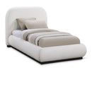  Size_Twin -- Vaughn Cream Linen Textured Fabric Upholstered Twin Bed IMAGE 1