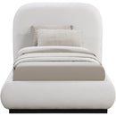  Size_Twin -- Vaughn Cream Linen Textured Fabric Upholstered Twin Bed IMAGE 3