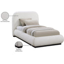  Size_Twin -- Vaughn Cream Linen Textured Fabric Upholstered Twin Bed IMAGE 9