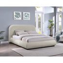  Color_Beige/ Black  Size_King  -- Vaughn Beige Chenille Fabric Upholstered King Bed IMAGE 2