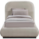  Color_Beige/ Black  Size_Twin  -- Vaughn Beige Chenille Fabric Upholstered Twin Bed IMAGE 3