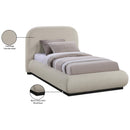  Color_Beige/ Black  Size_Twin  -- Vaughn Beige Chenille Fabric Upholstered Twin Bed IMAGE 9