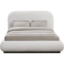  Color_Black/ Cream  Size_King  -- Vaughn Cream Chenille Fabric Upholstered King Bed IMAGE 3