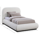  Color_Black/ Cream  Size_Twin  -- Vaughn Cream Chenille Fabric Upholstered Twin Bed IMAGE 10