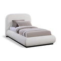  Color_Black/ Cream Size_Twin -- Vaughn Cream Chenille Fabric Upholstered Twin Bed IMAGE 1
