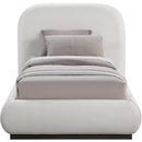  Color_Black/ Cream  Size_Twin  -- Vaughn Cream Chenille Fabric Upholstered Twin Bed IMAGE 3