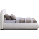  Color_Black/ Cream  Size_Twin  -- Vaughn Cream Chenille Fabric Upholstered Twin Bed IMAGE 4