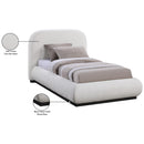  Color_Black/ Cream  Size_Twin  -- Vaughn Cream Chenille Fabric Upholstered Twin Bed IMAGE 9