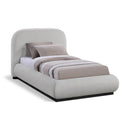  Color_Black/ Grey  Size_Twin  -- Vaughn Grey Chenille Fabric Upholstered Twin Bed IMAGE 1